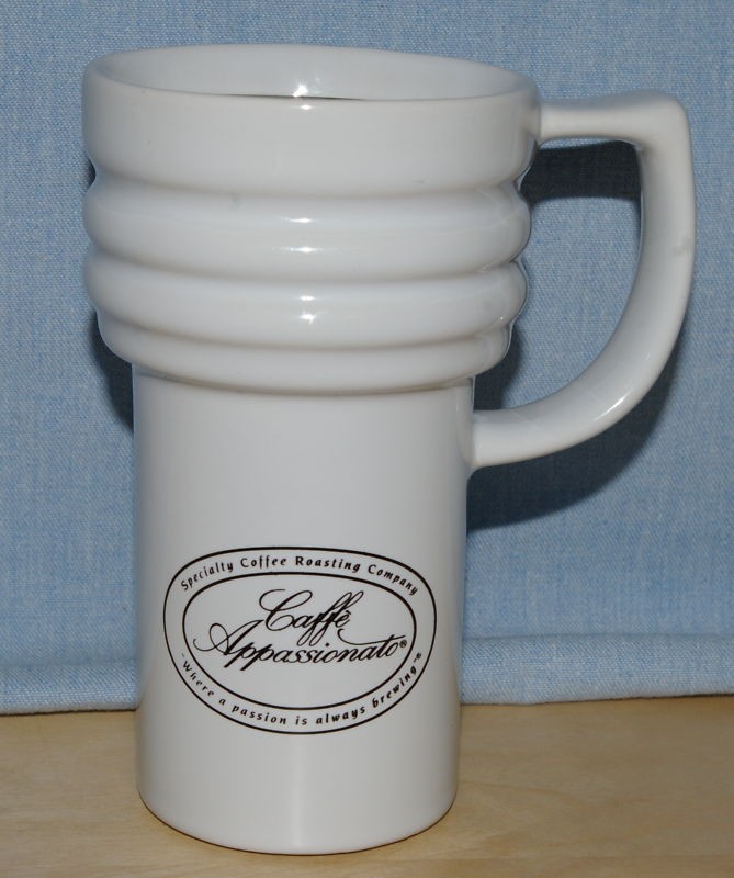 White Caffe Appassionato Coffee Travel Tumbler Mug With Lid White Like 