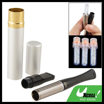   Silver Tone Cigarette Holder Filter w 4 Pcs Spare Filter Cartridge