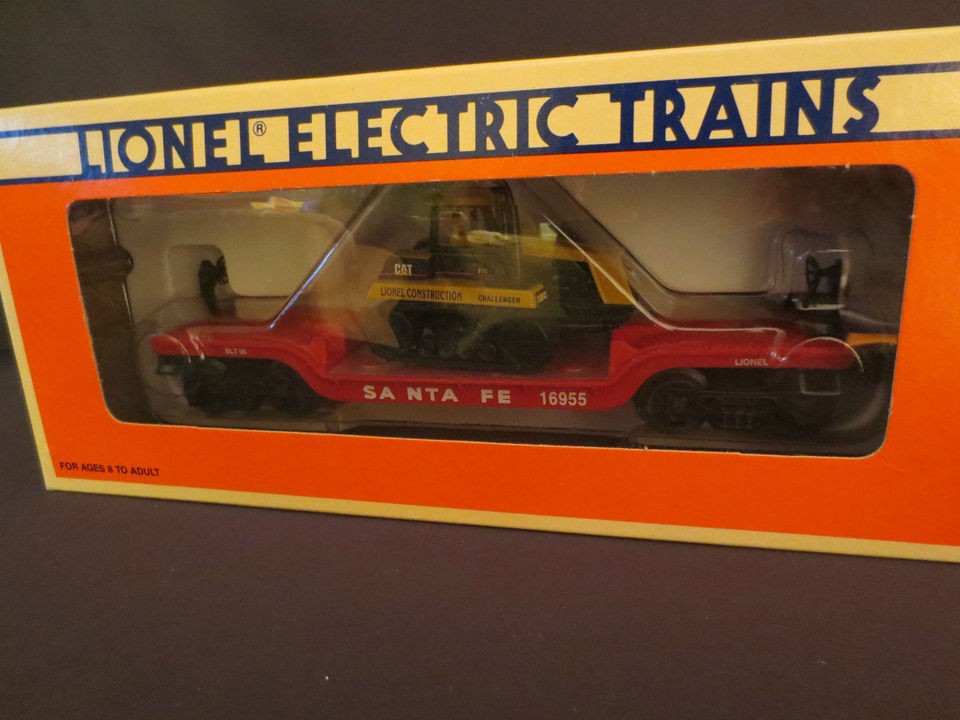 LIONEL 16955 ATSF SANTA FE FLATCAR W/ ERTL CHALLENGER / CATEPILLAR 