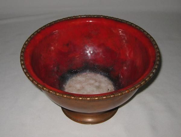 NEKRASSOFF ARTS & CRAFTS ENAMEL & COPPER CENTER BOWL