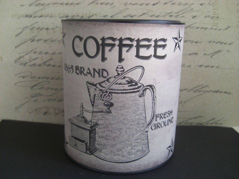 1865 Coffee Vintage Label ~ Our Label on new tin can. Nice primitive 