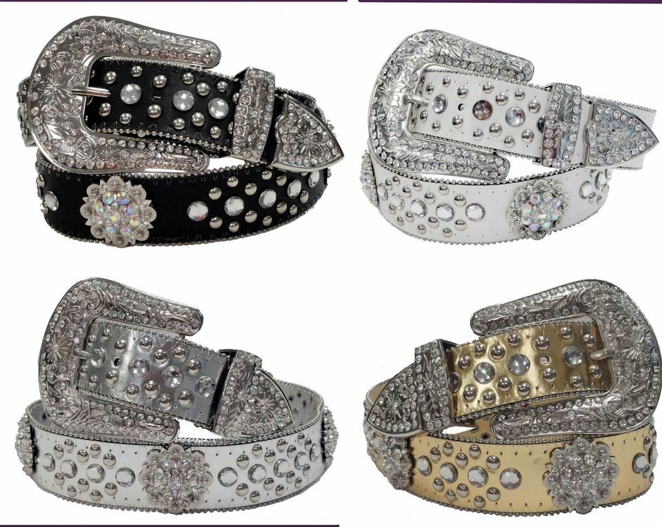   Western Bling Rhinestone Round Berry Concho Cowgirl Belt BW50128