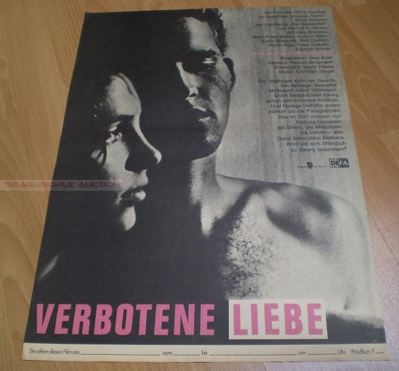 JULIA BRENDLER   VERBOTENE LIEBE *EASTGERMAN POSTER