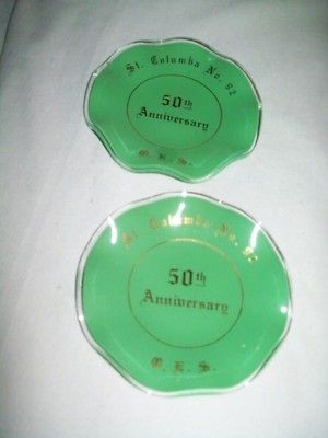   Ashtray Order Eastern Star OES St Columba #92 50th Anniversary Glass