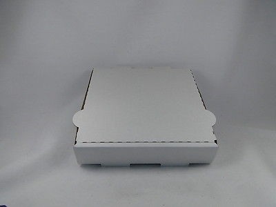 PIZZA BOX (Bundle of 50) 8x8x1 3/4 Plain White Outside Kraft Inside 