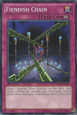 1x Fiendish Chain   SDWA EN036   Common   1st Edition EX Yu Gi Oh