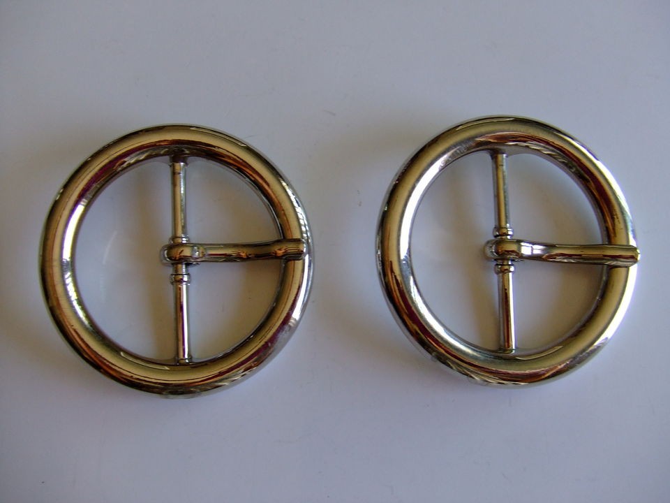 Lot Of 2 Ribco Center Bar Nickel Belt Buckles USA