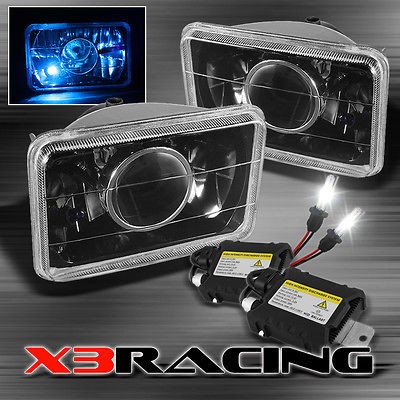 4000K XENON HID KIT+4x6 4 x 6 PROJECTOR CRYSTAL CHROME HEADLIGHTS 