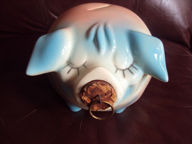 Vintage Original 1957 CORKY PIG BANK Bullseye by Hull