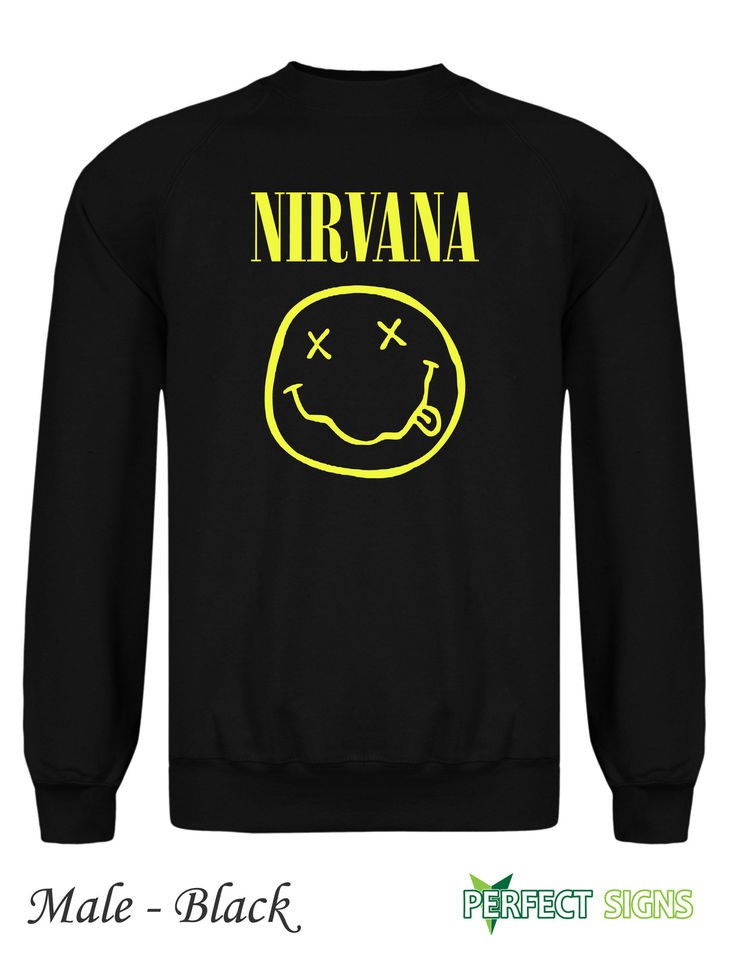 NIRVANA SMILEY FACEMens Sweatshirt M 2XL FREE P&P