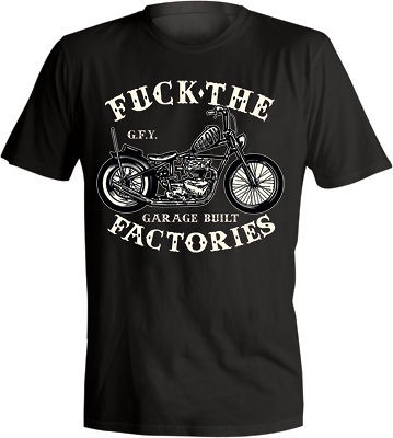 Lucky 13 GARAGE BUILT Biker Moto BLACK Shirt Size M