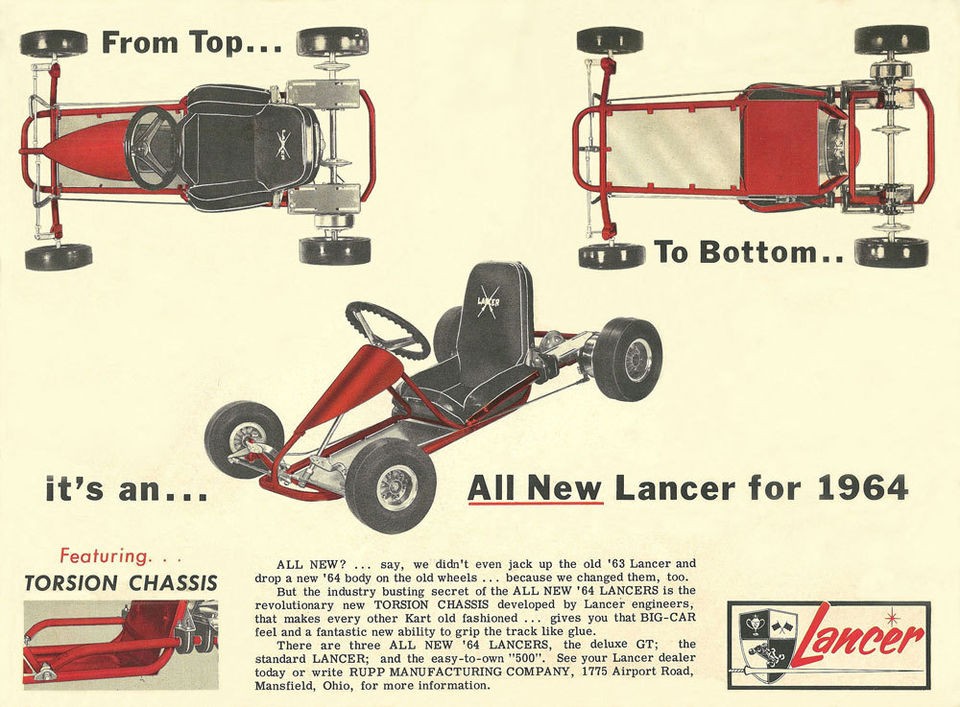 Vintage Beautiful 1960s Rupp Lancer Go Kart Ad