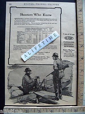   Paper Ad Du Pont Shotgun Powder Hunter Boat Duck Hunting Advertisement