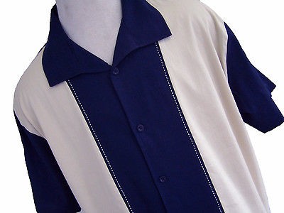 NWT Mens Retro Bowling Shirt Charlie Sheen Sopranos Vtg 50s Poker Club 