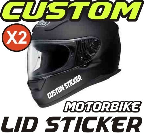 2X CUSTOM MOTORCYCLE HELMET STICKERS Motorbike Vinyl Name Decal 