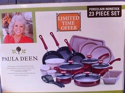 Paula Deen 23 Piece Porcelian Cookware Set In Red