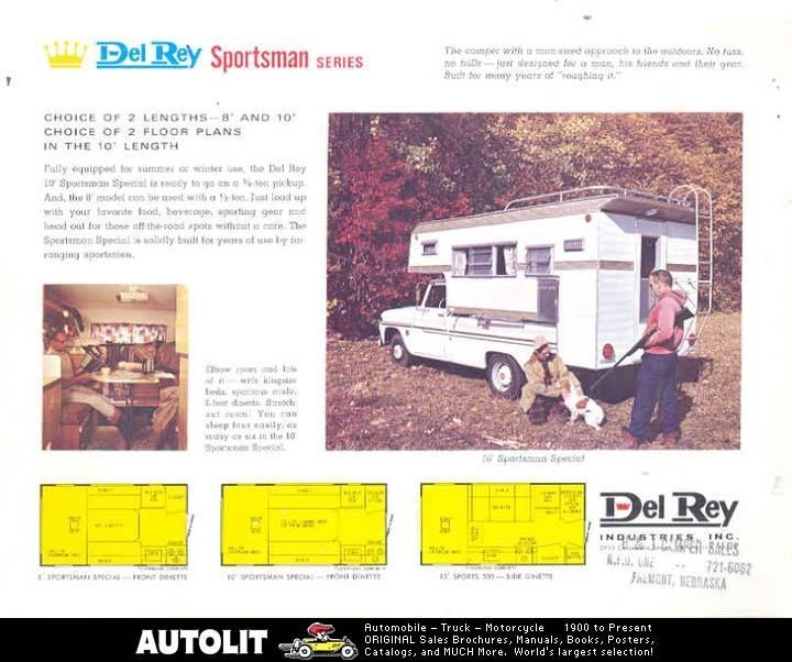 1965 Del Rey Sportsman Series Pickup Camper Brochure