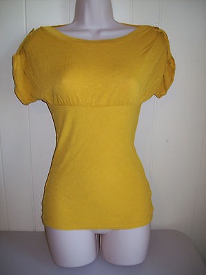 Juniors Size M Medium Derek Heart Mustard Yellow Stretchy Top Short 