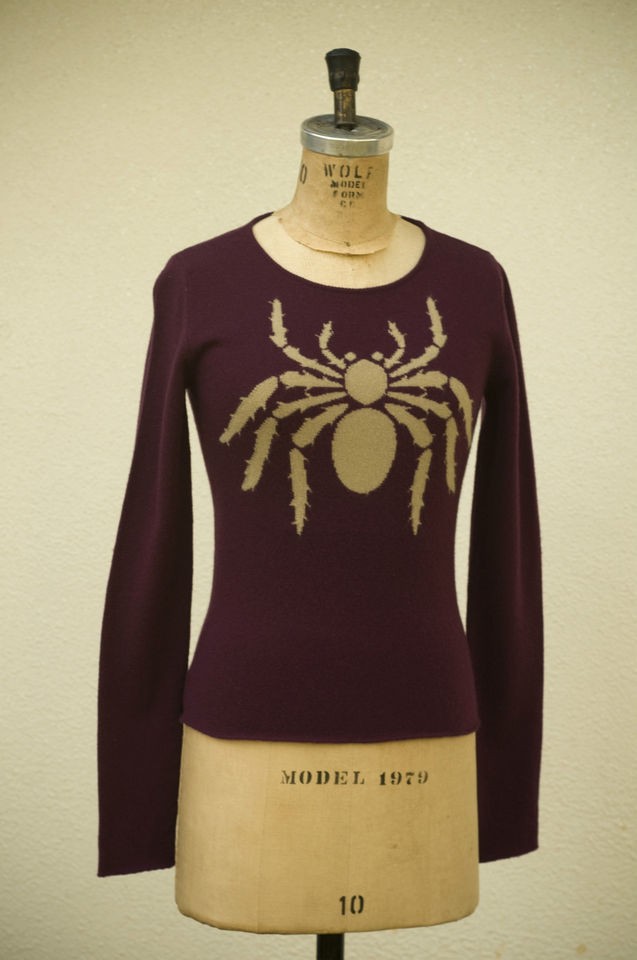 LUCIEN PELLAT FINET DESIGNER CASHMERE LONG SLEEVES TARANTULA SWEATER 