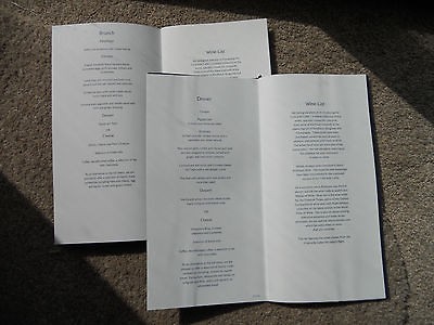 British Airways Concorde Menu JFK   LHR and LHR   JFK 2003