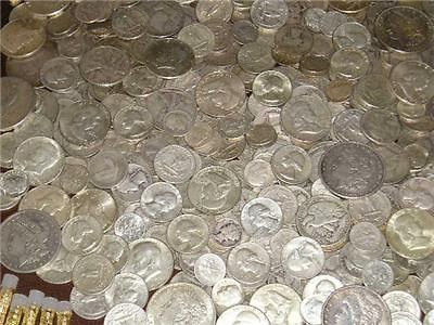 90% SILVER US COIN LOT 1+OZ ~NICE MIX HALVES QTRS DIMES PRE 1965 ~NO 