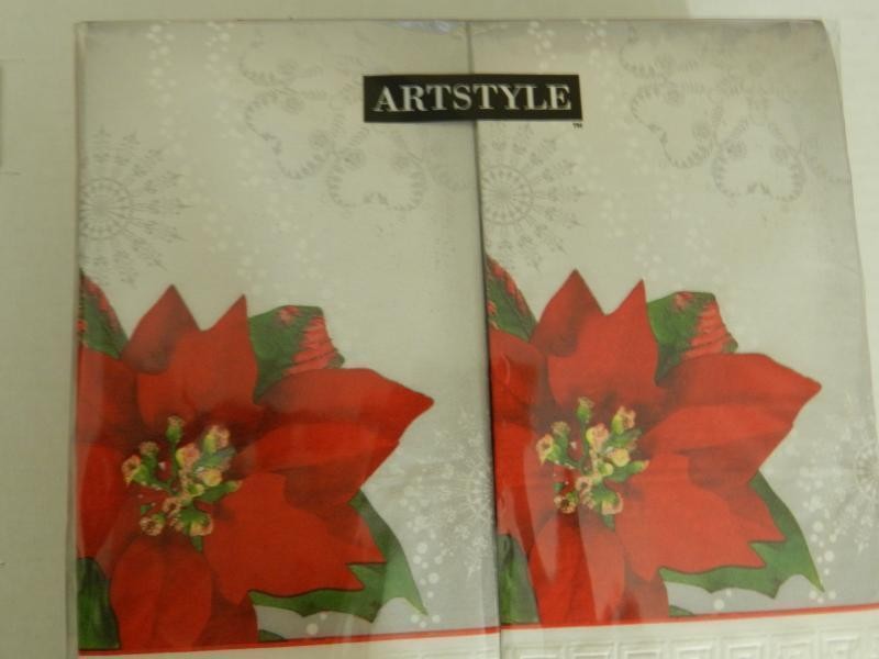 ARTSTYLE HUGE 120 COUNT GUEST TOWELS PAPER NAPKINS POSH POINSETTIAS