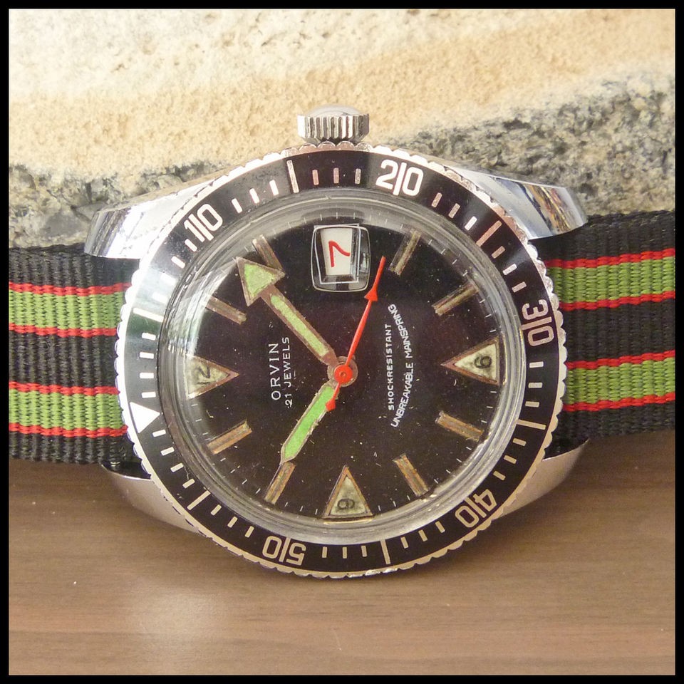 1960s ORVIN [Swiss] Vintage Divers Watch HW 21j Universal Cal 