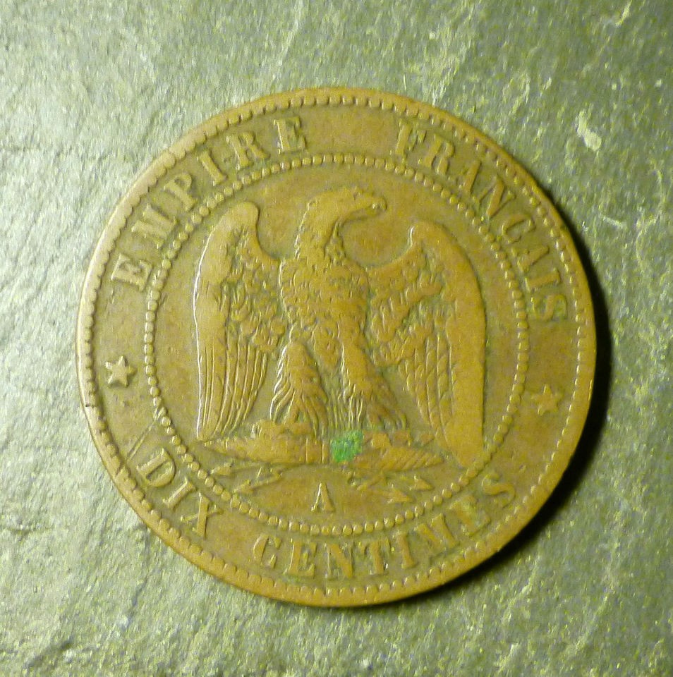 1862 FRANCE EMPIRE NAPOLEON III DIX CENTIMES COIN