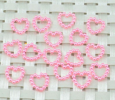   plastic Heart shaped 10mm Pearls Gems Craft Decoration DIY Laptop H514