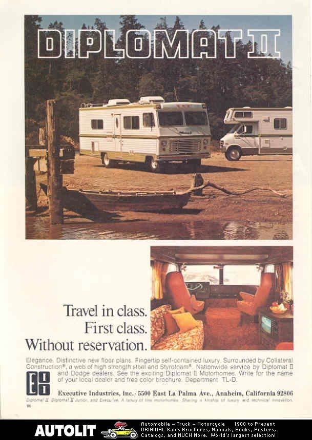 1976 Executive Diplomat II Motorhome RV Ad