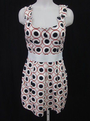 DOLCE & GABBANA Red White Printed Sleeveless Dress Sz 44 Jill 