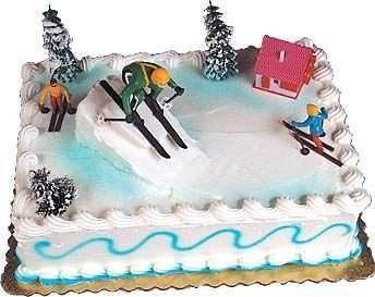 MOGUL MASTER DOWNHILL SKIING CAKE KIT TOPPER DECORATION SKI set 