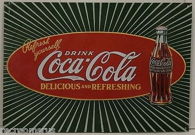 COCA COLA REFRESH YOURSELF METAL SODA SIGN