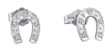 CHEAP AND BRAND NEW 0.05CTW ROUND DIAMOND LADIES HORSE SHOE EARRINGS 