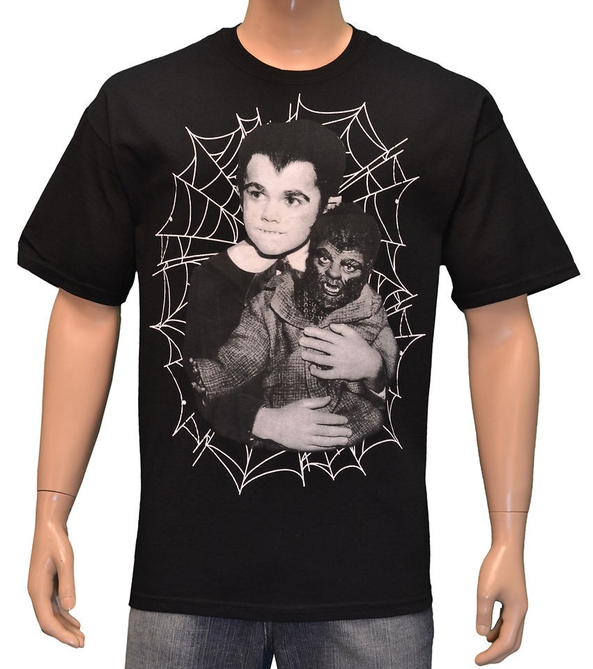 Eddie Munsters Wolfman Black Mens T shirt By Rock Rebel