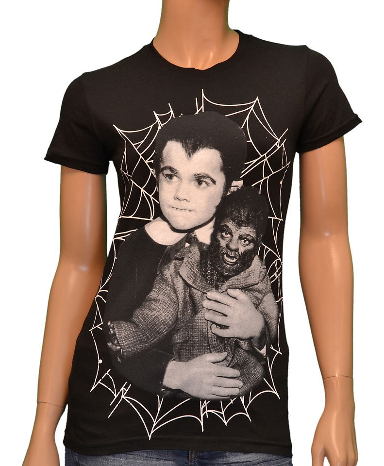 Eddie Munsters Wolf Wolf Black Womens T shirt By Rock Rebel