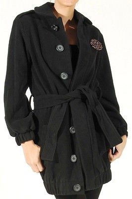 Killah Black Coat With Belt EDIE More Sizes