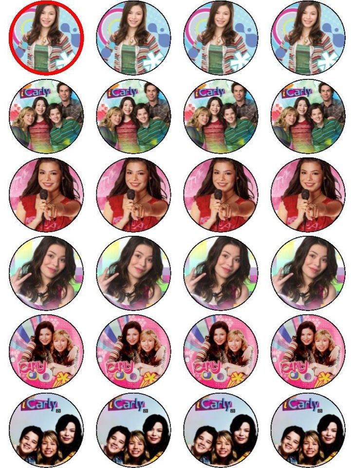 24 x ICARLY EDIBLE RICE PAPER CAKE TOPPERS