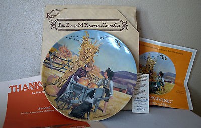Edwin Knowles Thanksgiving Limited Edition Autumn Pumpkin Plate 1979 