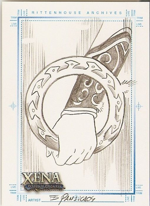 Xena Art & Images Eduardo Pansica Sketch Card   Chakram hand drawn 