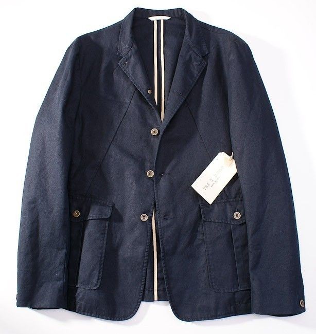 NWT $465 RAG & BONE NAVY COTTON  BRIGADIER BLAZER II  MEN`S JACKET 