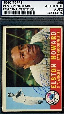 ELSTON HOWARD PSA/DNA SIGNED 1960 TOPPS SLABBED AUTOGRAPH