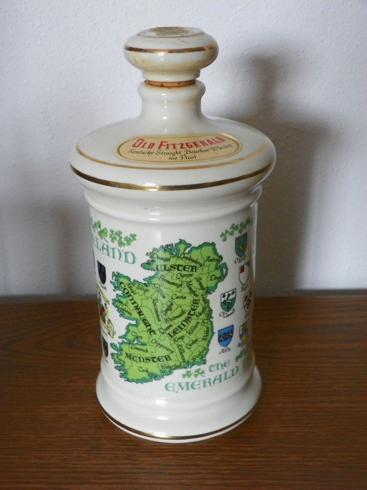   1969 Old Fitzgerald IRISH The Emerald Isle Liquor Decanter cw