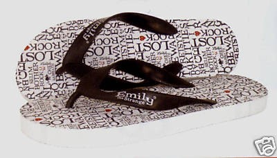 Emily the Strange Word Jumble Sandals   Size 6