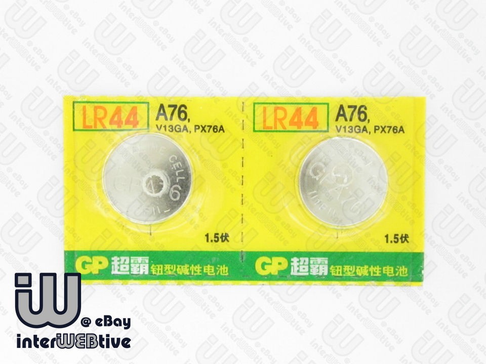   GP LR44 LR1154 1166A AG13 A76 V13GA PX74A Alkaline Button Cell Battery