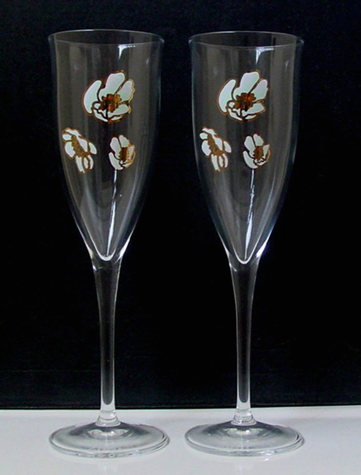 PERRIER JOUET LTD ED BICENTENARY BELLE EPOQUE CHAMPAGNE FLUTES   Pair