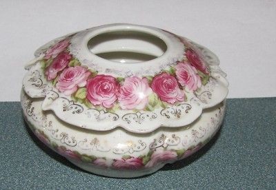 Erdmann Schlegelmilch PROV SAXE Germany Porcelain Hair Receiver Pink 