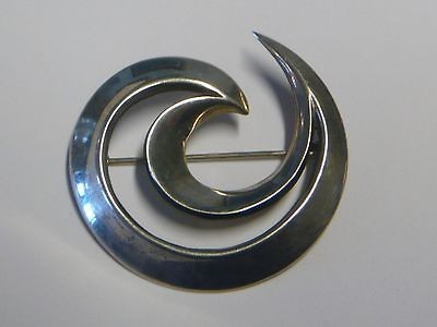 Erik Granit Finland Vintage Brooch Silver   60s Retro