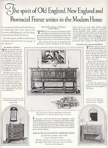 1927 Erskine Danforth Ad Old England New England French Provincial 