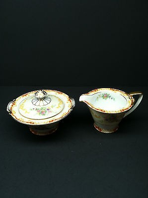 Noritake LINDEN creamer sugar with lid 3 pieces NICE serving pieces